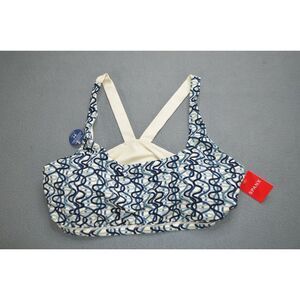 Spanx large printed‎ low impact sports bra making waves white New retail $58 XL